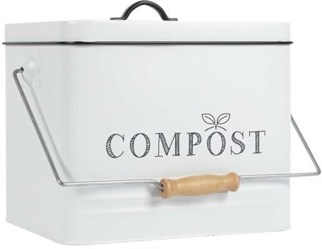 AltoBuy Poubelle à Compost 10L Métal avec Poignée et Couvercle avec Filtre
