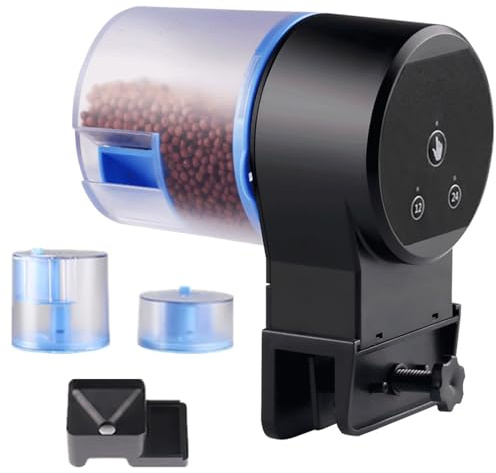 bangminda Nourrisseur Automatique pour Aquarium Minuteur de Vacances Automatique pour Aquarium Réglable Distributeur Nourriture Poisson Tortue (Piles Non Incluses)