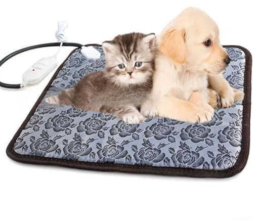 Volakebeing Tapis chauffant imperméable de 45,7 x 45,7 cm avec contrôle intelligent de la température, tapis chauffant durable en fil renforcé pour chien, pour la mise bas, les lits pour chiots