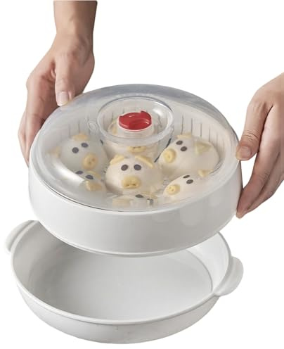 Microwave Oven Steamer, vapore per verdure a microonde, antiaderente, forno a microonde, con coperchio e inserti, per riso e pasta, uova da cucina