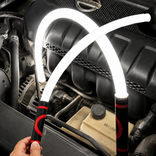 Bâton lumineux LED flexible, 68,6 cm, rechargeable et pliable, 800 lumens, 1200 mAh, 3 modes de luminosité, lampe de travail pour réparation de voiture, inspection mécanique dans des espaces