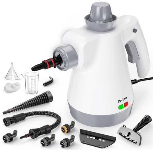 Rolipo Dampfreiniger Handgerät mit 12-Teiligem Zubehör 260622