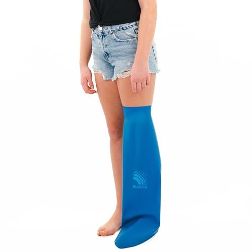 Bloccs 100% Waterproof Cast Shower Cover Leg Kids- Swim on Vacation, Shower & Bathe. Durable Child Leg Cast Protector - #CL78-L - Child Leg - (Large)