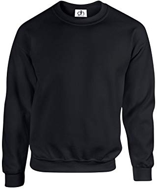 D&H CLOTHING UK Premium Sweatshirts Plain Workwear Casual Crewneck Jumper Sweater Sports Leisure Fleece Black