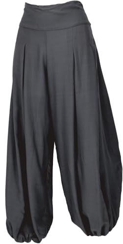 GURU SHOP Boho Pluderhose, Muckhose, Haremshose - Anthrazit, Damen, Size:S/M