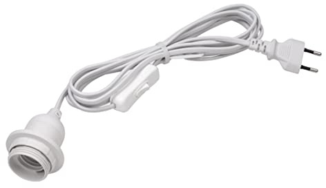 Meister Lampenfassung E27 - 5 Meter - weiß - Mit Ein-/Ausschalter - Ideal für DIY-Projekte - Geeignet für Steh- & Hängelampen / Lampenaufhängung mit Schalter / Kabel für DIY-Leuchte / 7443870