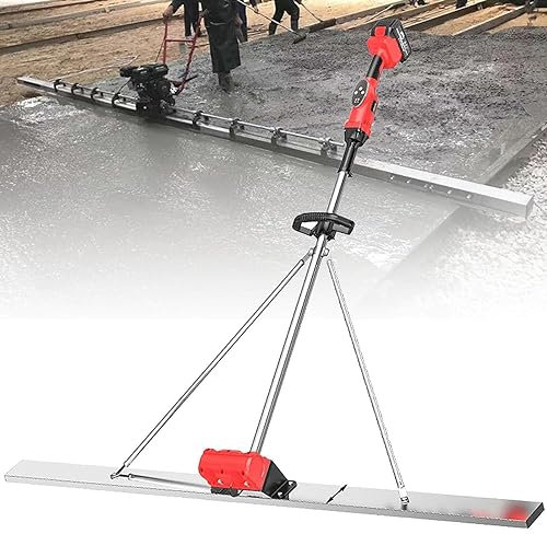 DPQYJPP Kit vibratorio de solado de hormigón, Regla de manipulación de nivelación de Superficies de hormigón, máquina vibratoria de Acabado de Cemento de solado eléctrica inalámbrica