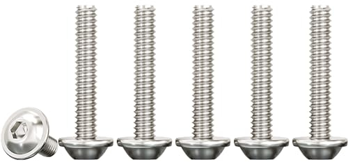 Drenky 50 Stück Linsenkopfschraube mit Flansch, Schrauben Edelstahl Innensechskant M3x25mm Rostfreier Edelstahl A2 V2A Flachkopfschraube Edelstahlschrauben Gewindeschrauben