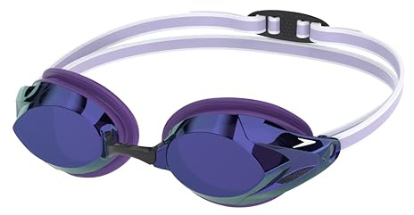 Speedo Vanquisher 3.0 Mirrored Lunettes de plongée pour Femme, Purple Haze/Iris/Silver Mirror, One Size