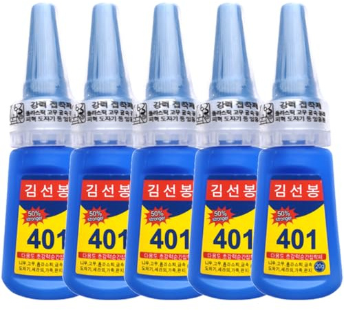 5 PIÈCES 401 Colle Adhésif Rapide Instantané Bouteille de 20g Super Colle Polyvalente Colle Adhésive Incolore Liquide Super Forte
