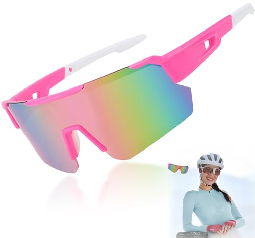 UVVRUR Lunettes de soleil de sport, polarisées, pour homme et femme, protection UV400, pour activités de plein air, cyclisme, ski, randonnée