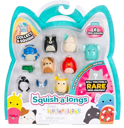 Pokémon Squish-a-Longs Mini-Squish Pack de 8 (Ola 3, Estilo 4) (8) Mini-Squish de 2,5 cm (2) Accesorios (1) Accesorio de Anillo - Colecciona, intercambia y Juega