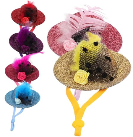 MILISTEN 6St Haustier Hut Lustiger Hut Vogelhut Hühnerhüte für Henne Hühnerhelm für Hühner Mini-Hühnermütze Hühnerhut Papageienhut Hühnerbedarf Zubehör für Hühner Henne Minihut Stoff