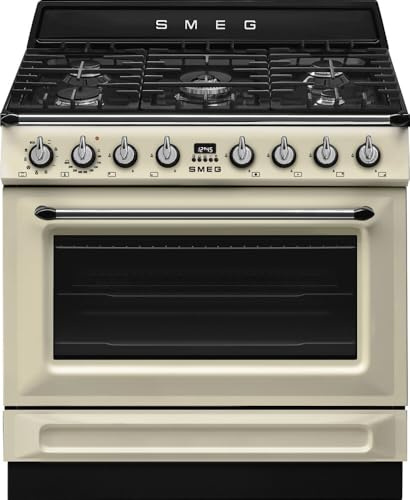 Cocina Gas y Eléctrica SMEG TR90GMP 90cm Crema 5 fuegos