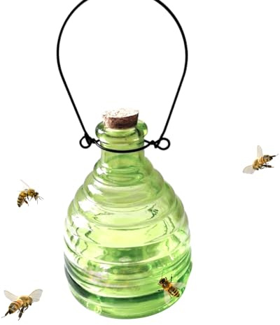 Tuxuseo Trampa para avispas para colgar al aire libre, con práctica percha de metal para colgar, diseño moderno en colores alegres