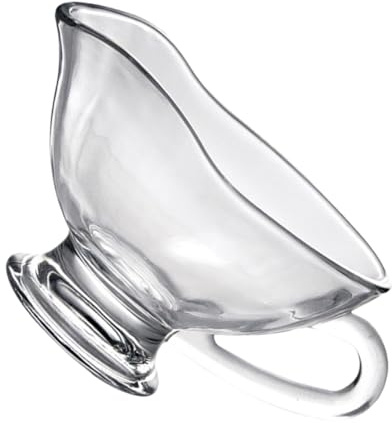 WEKADRIN Salsiera in Vetro Trasparente 210 Ml Beccuccio Antigoccia e Manico Ergonomico Per Uso Domestico e Ristorazione, Tazza Per Salsa e Barca Per Condimenti Per Cucina Quotidiana