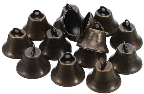 Mikikit Campanillas Colgantes Vintage de Metal 32 MM 30 Piezas Campanas Decorativas para Manualidades Carillón de Viento Retro para Puerta y Decoración del Hogar