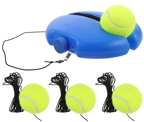 JOINPAYA Reboteador de Tenis Portátil con Base Estable y 4 Balones en Cuerda para Entrenamiento Fácil y Transporte Sencillo en Campo al Aire Libre para Principiantes