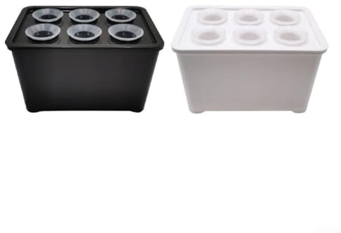 Sistema di coltivazione idroponica indoor con 6 fori per la casa piantare scatola da cucina bancone giardino bianco nero coppia