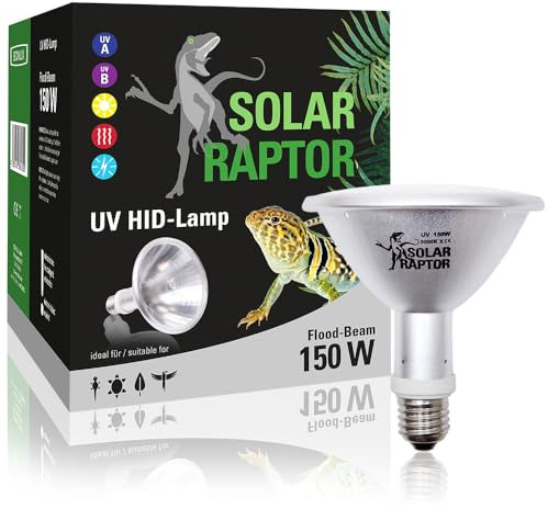SOLAR RAPTOR HID UV-Strahler, Metalldampflampe, Wärme & UV-Lampe für Terrarien (150 Watt/Flood)