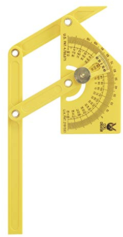 kwb Winkelmessgerät (Kunststoff, 155 mm lang), gelb, zwei arm Design, für aktive und passive winkel