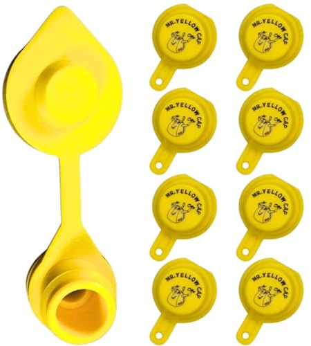 1pc Yellow Gas Can Vent Caps & 8pcs Gas Can Caps - Can Vents for Plastic Cans & Metal Fuel Jugs, 5 Gallon Can Air Vent Kit