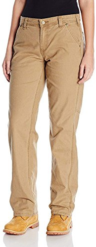Carhartt womens Rugged Flex Loose Fit Canvas work utility pants, Yukon, 8 US