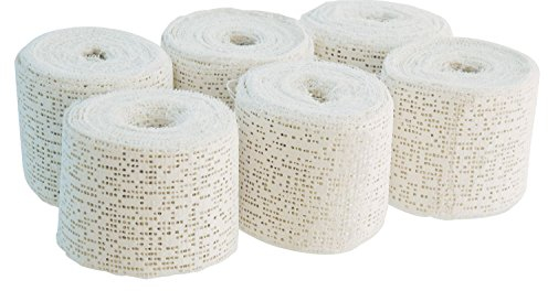 Bieco 76000009 Gipsbinden für Babybauchabdruck, 6 Rollen, weiß