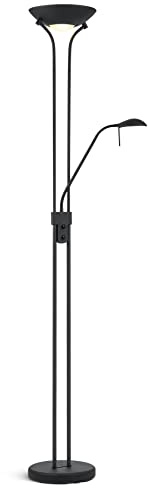 Home Sweet Home Classique Lampadaire | 50/50/180cm | Satin mat | Lampadaire | dimmable avec lampe de lecture flexible| Source lumineuse R7s+G9 | adapté pour le salon