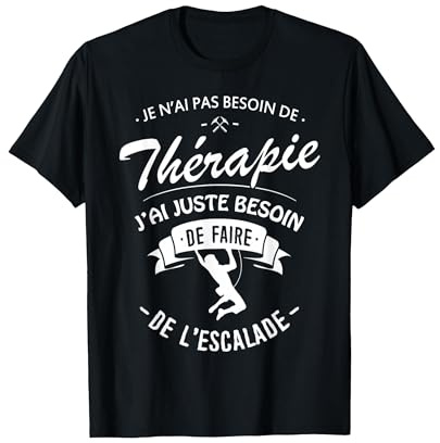 T-shirt Escalade Homme Escaladeur Grimpeur Cadeau T-Shirt, Homme, Noir, L