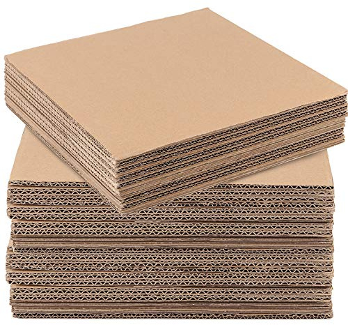 ZOENHOU 30 PCS 12 x 12 x 1/4 Inch Corrugated Cardboard Sheets, 5 Layer Single Wall Cardboard Inserts, Flat Cardboard Squares Separators, Packing Paper Sheets for Mailing, DIY Crafts, Art Projects