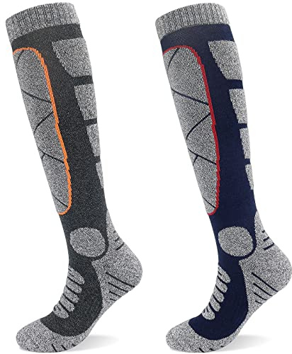 Smlper Thermal Ski Socks for men 9-12 Cold Weather Knee-High Thermal Socks for Men Thick Cushioned Cycling Riding Mountaineering Skiing Socks