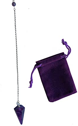 Pendule en Cristal Unisexe Améthyste Hexagonal Radiesthésie Chakra Reiki Divination Méditation Wicca