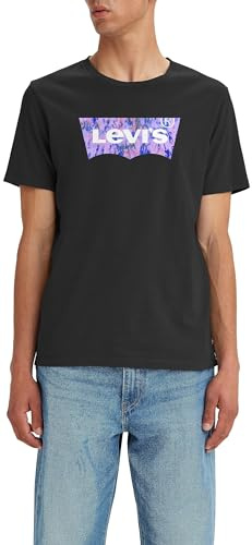 Levi's Graphic Crewneck Tee T-shirt, Watercolor Bw Fill Caviar, M Uomo