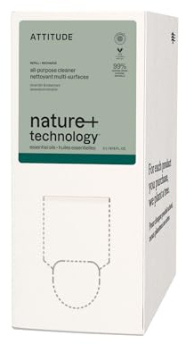 ATTITUDE All Purpose Cleaner, EWG Verified Multi-Surface Products, Vegan, Naturally Derived Multipurpose Cleaning Spray, with Essential Oils, Lavender and Rosemary, Bulk Refill, 2 Liters
