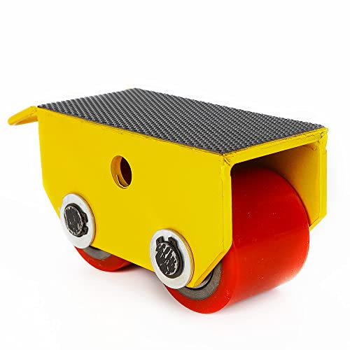 Maskinmover med 2 stjärnor, bärförmåga 2,5 m/5511 pund, maskin mobil docka, transporthjälp för opraktisk, utrustning och möbler, bästa rörlig (gul)