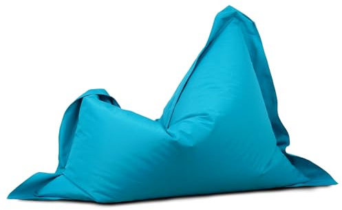Bags of Beans Giant Water Resistant Giant Kids Square Floor Cushion Wipe Clean Bean Bag - Versatile Lightweight Comfortable Beanbag Seat - Kids Lounger Bedroom Seating 102(W) x 127(H) (Turquoise)