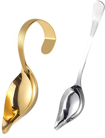 FUNOMOCYA 2 Pezzi cucchiaio da salsa in acciaio inossidabile cucchiaio da dolce cucchiai da dolce cucinare cucchiaio da condimento per sugo cucchiaio per salsa di bistecca Gadget da cucina