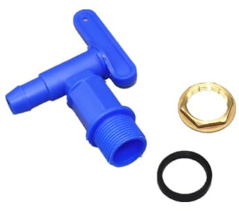 SEIWEI Rubinetto cisterna IBC con filettatura grossa da 3/4, S60 x 6, valvola a scatto per rubinetto a barile per pioggia, per connettori dell'acqua da giardino e casa (raccordo in ottone)