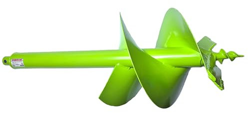 WERHE Tarière pour foreuse ⌀ 300 mm, 80cm de long - Tarière de puits à simple bobinage - Plantation d'arbres, tarière, piquet, passage - Outil de creusement avec lames en carbure de tungstène