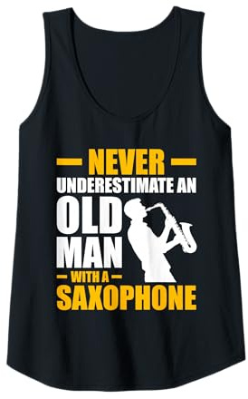 Womens Old Man with a Saxophone Player Tank Top