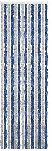 BRUNNER Chenille Flauschvorhang 100 x 205 cm blau/silber