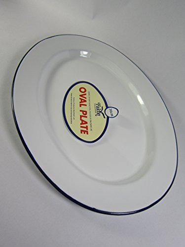 Falcon 1 x Enamel Oval Enamel Plate Platter Serving Dish 36cm