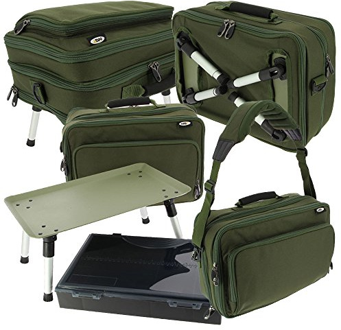 NGT Deluxe Two Tier Adjustable Anglers Fishing Box Case System with Bivvy Table