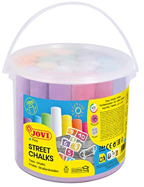 Jovi Straßenkreide Classcolor, staubarm, sehr gute Farbabgabe, leicht abwischbar, Durchmesser 2,0 cm, 21 Stück