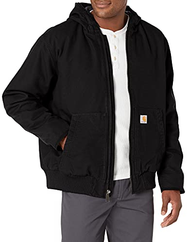 Carhartt, Herren, Weite, isolierte Freizeitjacke aus ausgewaschenem Segelleinen, Schwarz, L