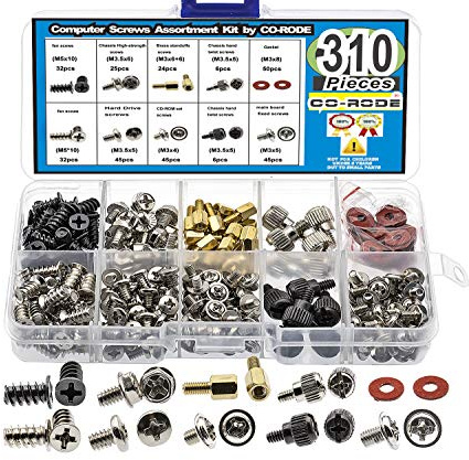 Lot de 310pcs PC PC Vis Standoffs Assortiment Kit pour Disque dur Ordinateur Boîtier Carte Mère Fan Alimentation Graphique