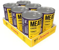 JOSERA Meat Lovers Pure Dinde (6 x 400 g) | Adulte | Pâtée Premium pour Chiens Adultes | Riche en Dinde (68%) | Monoprotéine | sans céréales | Nourriture Humide pour Chien | Pack de 6
