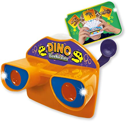 Deluxebase ViewNoculars 3D Reel Viewer Binoculars - Dino Educational Kids Toys with 8 Dinosaur Views, Battery-Free Retro Viewers Dinosaur Toys for Kids of All Ages