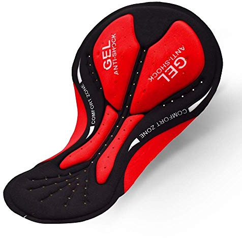 zalati Coussin de Short de Cyclisme à séchage Rapide en Tissu Doux et Respirant Coussin de sous-vêtement pour Une Conduite Confortable - Rouge et Noir